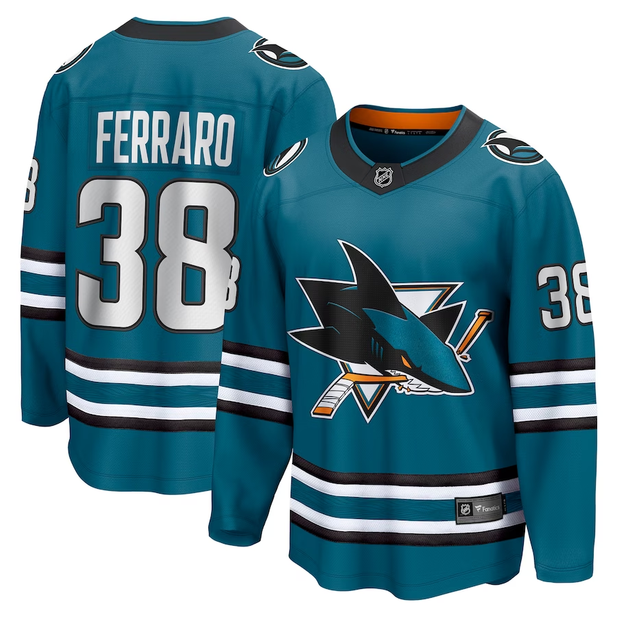 Men's San Jose Sharks Mario Ferraro #38 Teal Home Breakaway Jersey